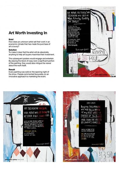 ART WORTH INVESTING IN - Werbung