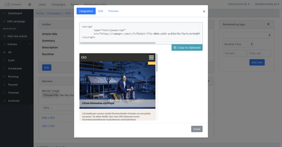 Native Advertising Platform - Application web