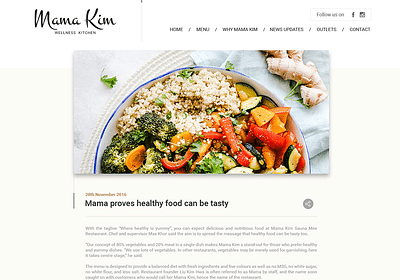 Revamp Mama Kim Wellness Kitchen website - Application web