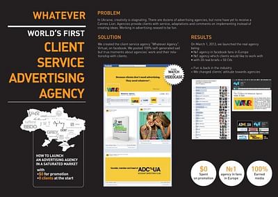 WORLD'S FIRST CLIENT SERVICE ADVERTISING AGENCY - Publicidad