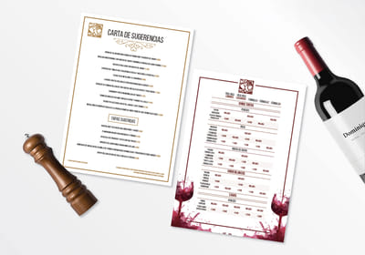 Cartas de menú para un restaurante - Online Advertising