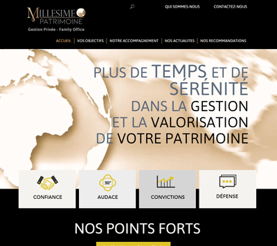 Site Internet Millésime Patrimoine - Website Creation