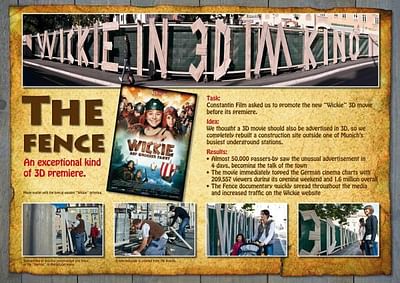 WICKIE. THE FENCE. AN EXCEPTIONAL 3D PREMIERE. - Advertising