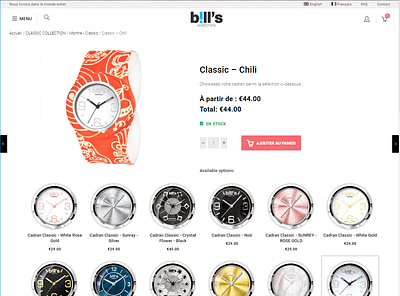 Création d'une boutique en ligne de montres - Webseitengestaltung