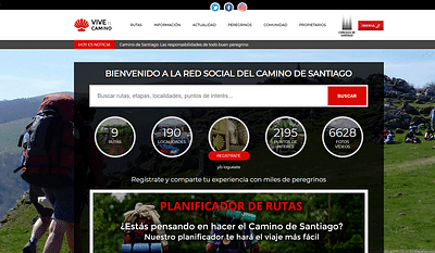 La plataforma sobre el Camino de Santiago - Aplicación Web