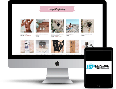 Site E-Commerce : Explore Travel Store - Social Media