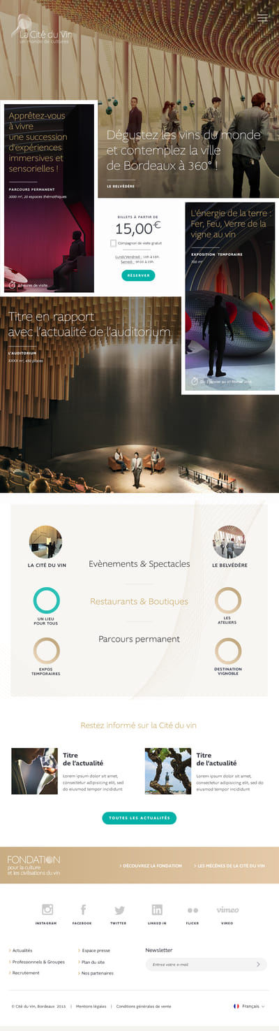 La cité du vin: Stratégie digitale/Site Internet - Stratégie digitale