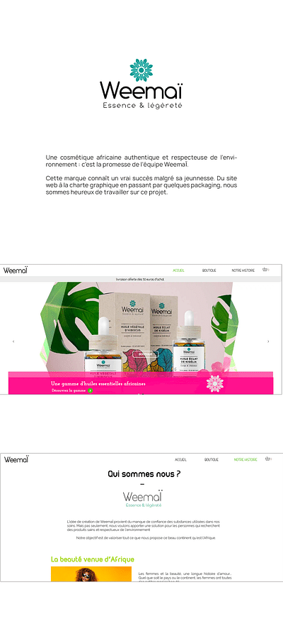 Une marque de cosmétique éthique et innovante - Création de site internet