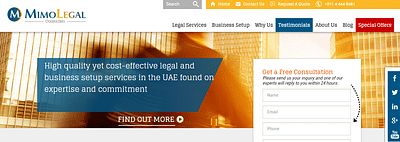 Web Design and Development for Mimo Legal - Creación de Sitios Web