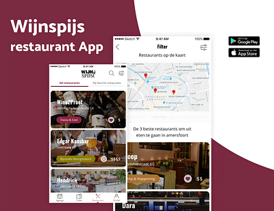 WijnSpijs - a food tourism startup - Applicazione Mobile