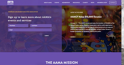 Website for Amusement Association - Webseitengestaltung