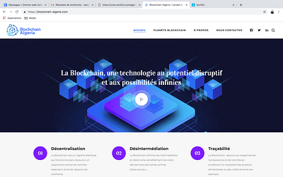 Site web corporate : Blockchain Algeria - Création de site internet