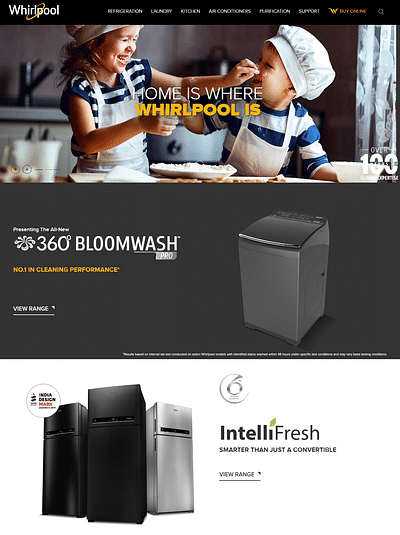 Brand Website Development - Whirlpool India - Website Creatie