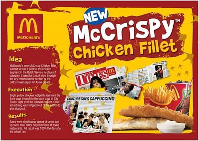 McCRISPY CHICKEN WALKS TO SALES SUCCESS - Publicité