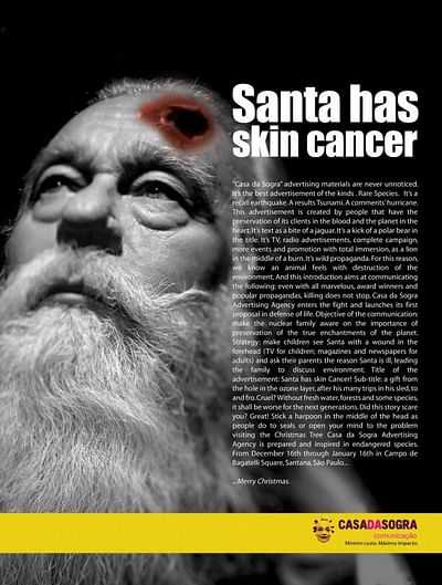 SANTA HAS SKIN CANCER - Advertising