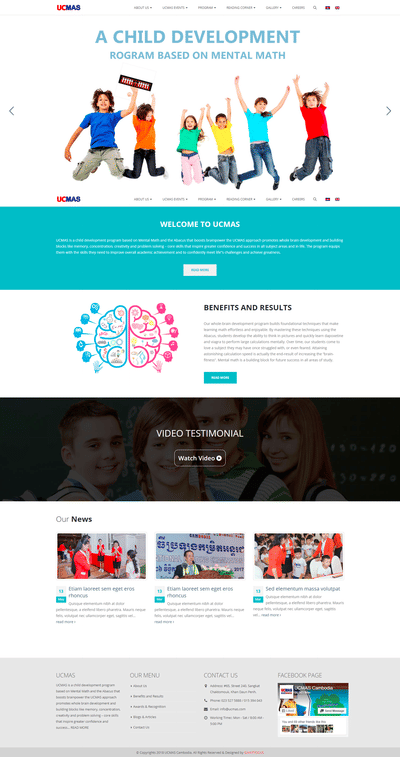 Website Design for UCMAS Cambodia - Estrategia digital