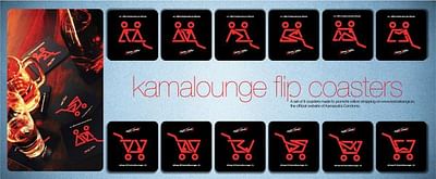 Kamalounge Flip Coasters - Werbung
