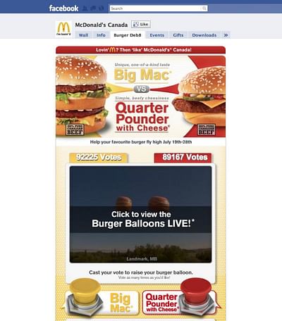 Facebook Burger Deb8 - Publicité