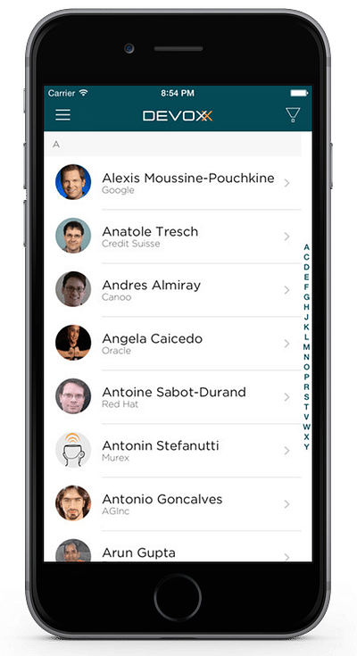 Event app for Devoxx Conference - Mobile App