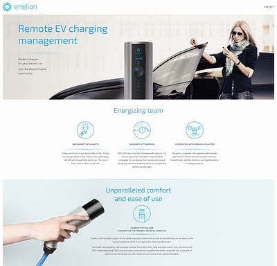 Enelion.com - Remote EV charging management - Webseitengestaltung
