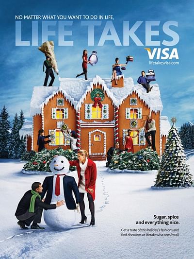 Life Takes Visa, Gingerbread - Advertising