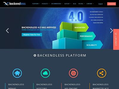 Backendless, Web Development - Creazione di siti web