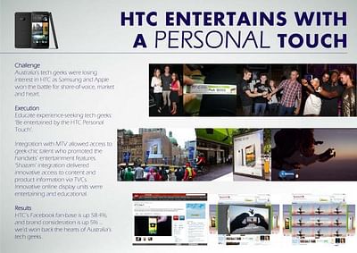 HTC ENTERTAINS WITH A PERSONAL TOUCH - Publicidad