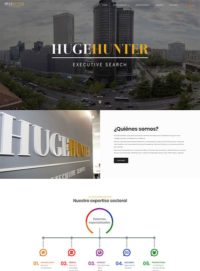 Web corporativa para la consultora Huge Hunter - Website Creatie
