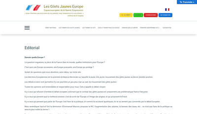 Création du site les Gilets Jaunes Europe & Forum - Webseitengestaltung