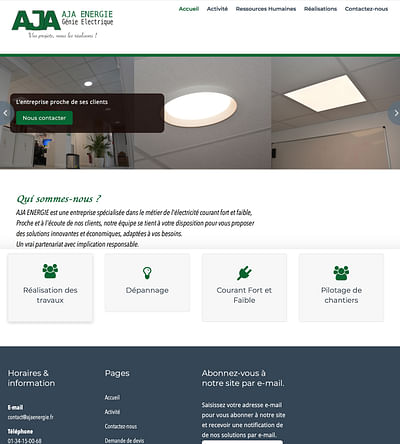 Développement web et Design Branding AJA Énergie - Mobile App