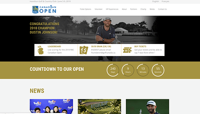 RBC Canadian Open Website Design & Development - Website Creation