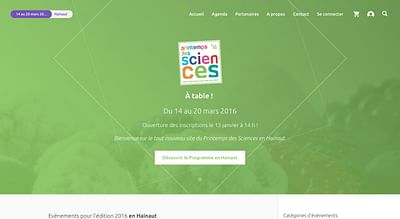 Printemps des Sciences en Hainaut - Création de site internet