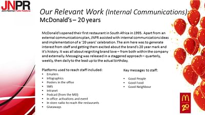 Internal Communications - Public Relations (PR)