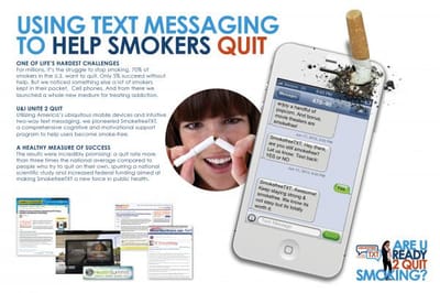 USING TEXT MESSAGING TO HELP SMOKERS QUIT - Publicité