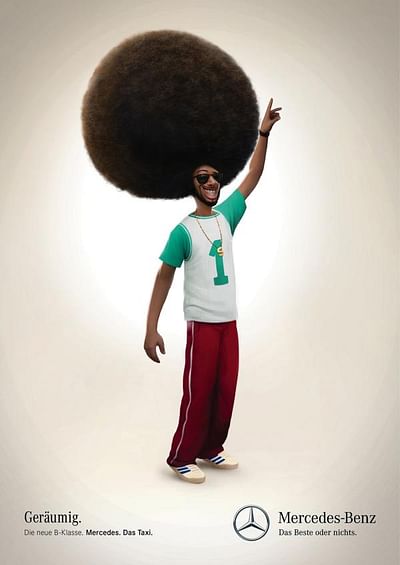 Taxi, Afro - Werbung