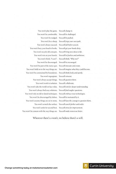 Will You or Won't You? - Reclame
