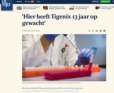 Biotech Company TiGenix - PR - Evénementiel