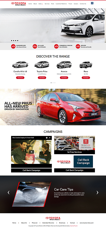 Toyota Western - Website Creatie