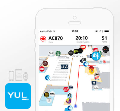 Aéroport de Montréal - Indoor Location & Pathfind - Mobile App