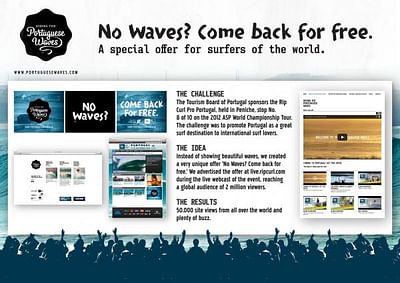 NO WAVES? COME BACK FOR FREE. - Reclame