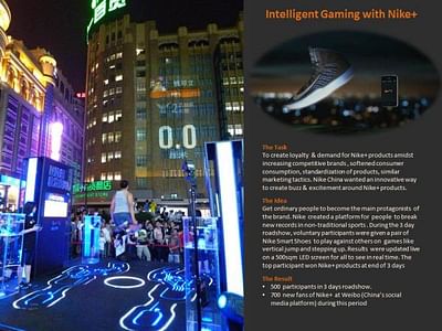INTELLIGENT BEATING AND GAMING WITH NIKE+ - Advertising