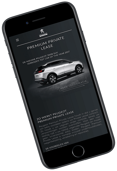Peugeot Premium Private Lease - Web Applicatie