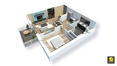 3D masterplan of an apartment - 3D