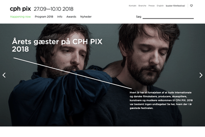 CPH PIX Denmarks biggest Film festival - Website Creatie