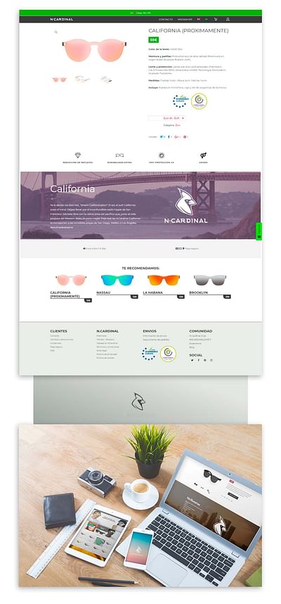 Página web + e-commerce "para cuando hace sol" - Motion Design