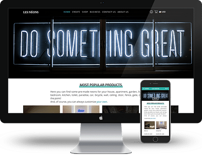 Ecommerce Website for customised Neons ONLINE - E-commerce