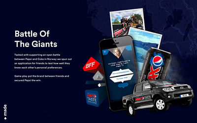 Mobile application design for Pepsi Max - Reclame