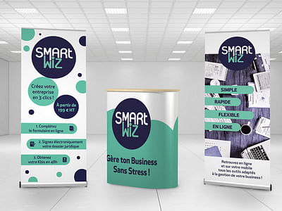 Réalisation et impression d'un kit salon SMARTWIZ - Branding & Posizionamento