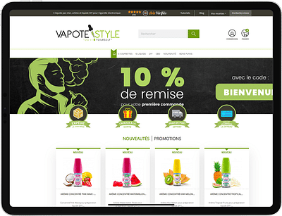 Site eCommerce d'un leader Français du Vapotage - Creación de Sitios Web
