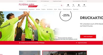WooCommerce Onlineshop für FLYERALARM sports - E-Commerce